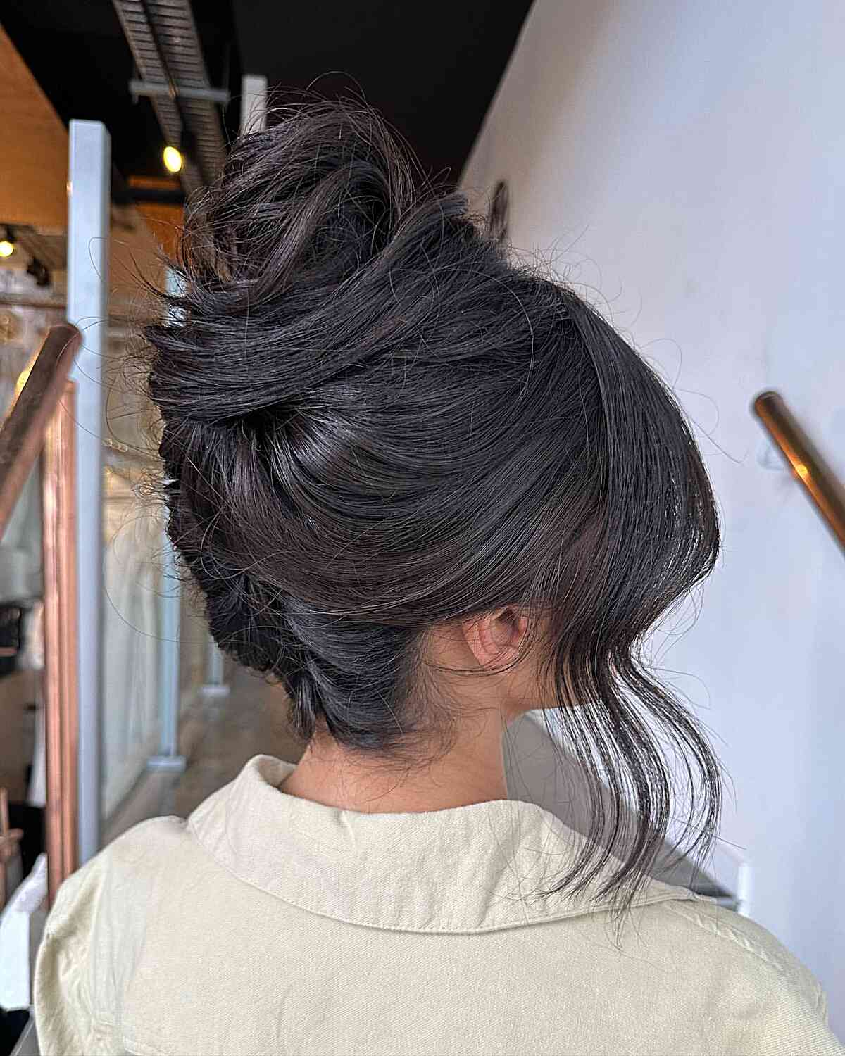 90s Soft Twist High Updo with Face Frame
