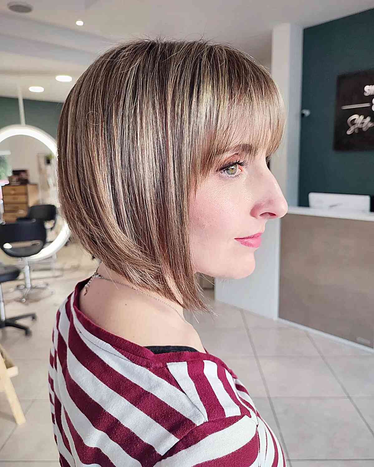 Babylights Angled Bob with Bangs for women with a sleek style