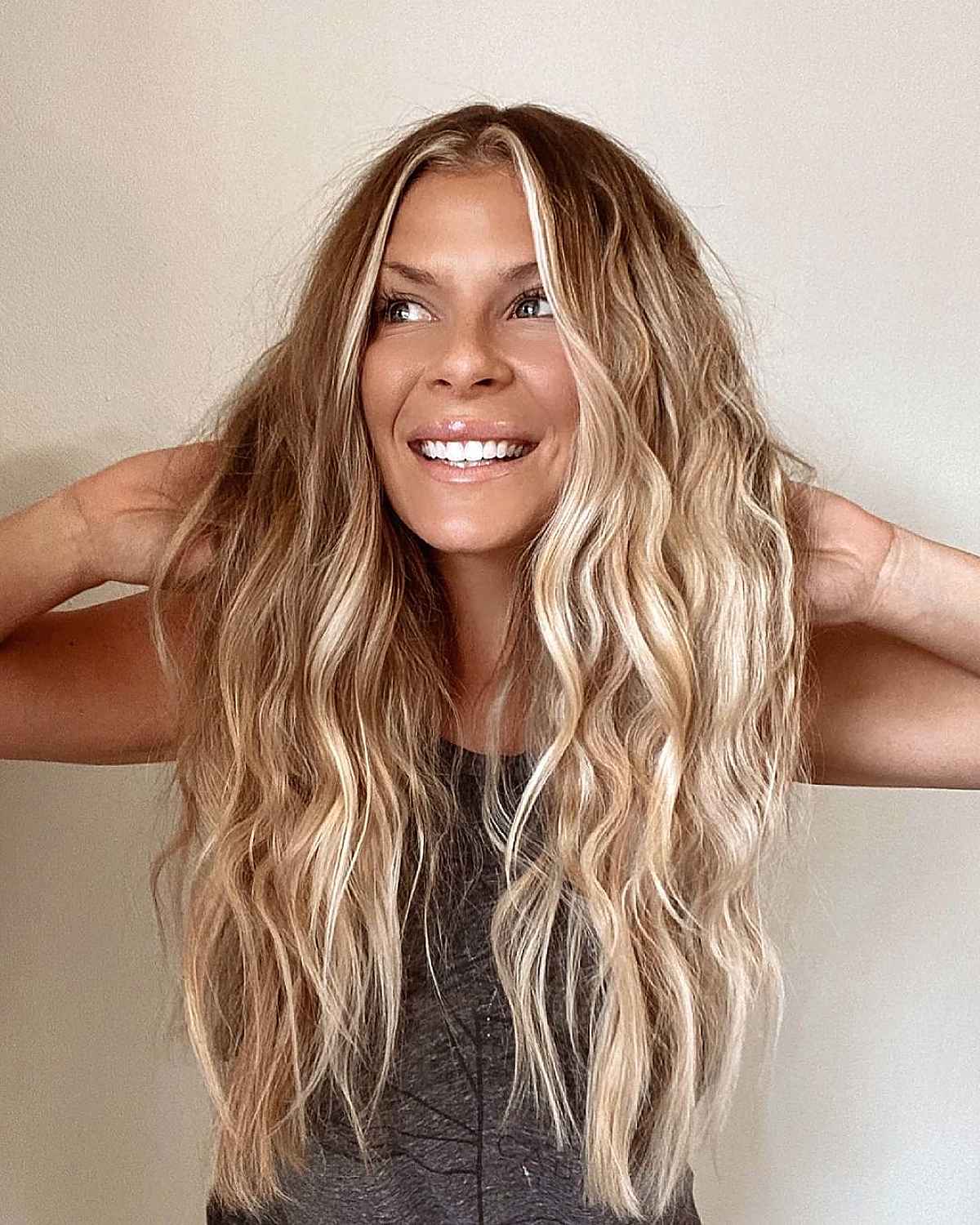 Trendy Beach Waves with a Money Piece