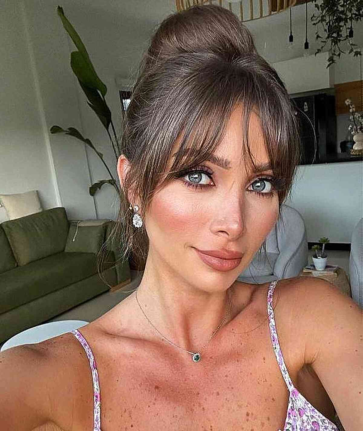 Casual Soft Updo with Bangs