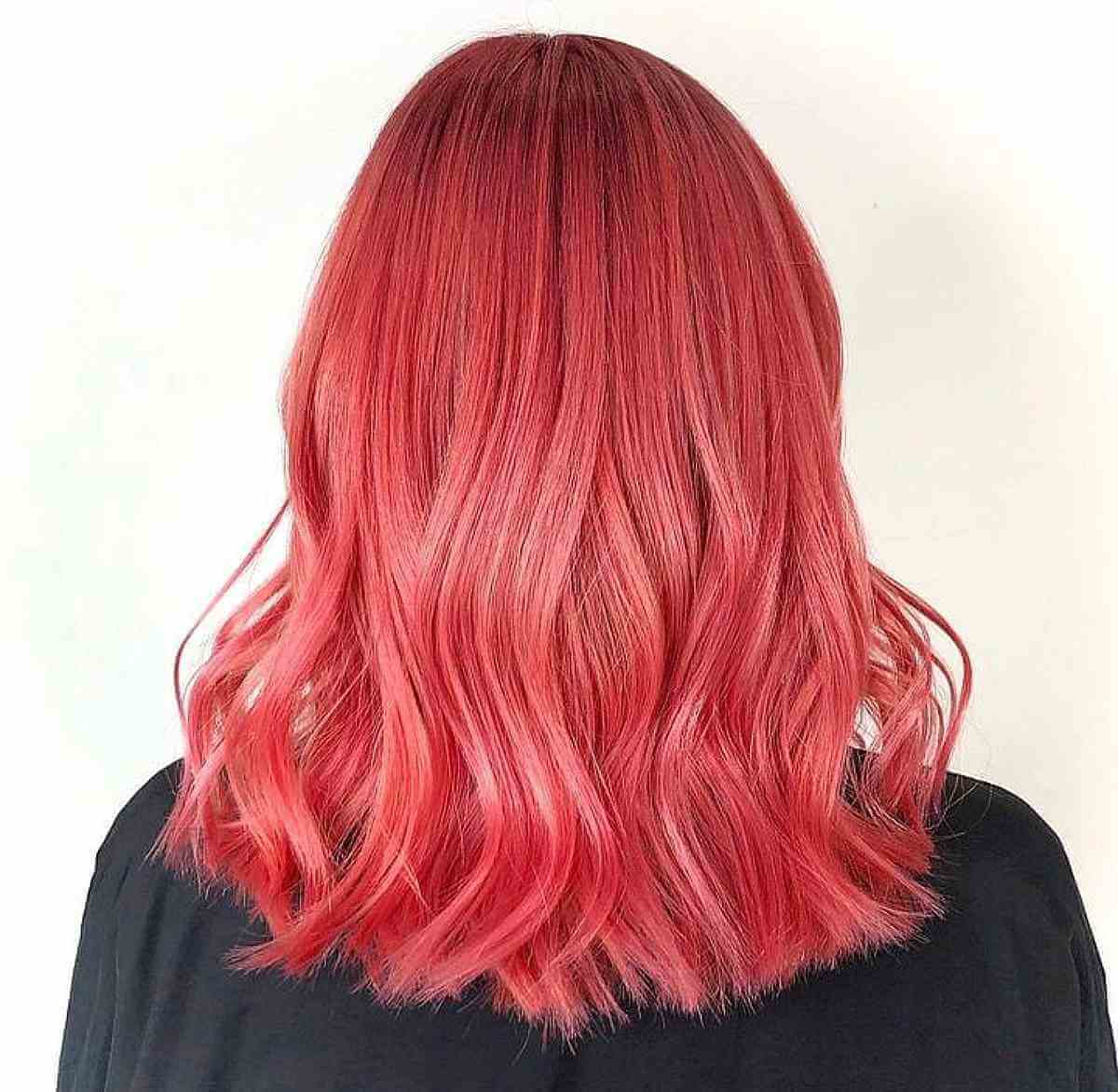 Dark Strawberry Red Mid-Length Hair
