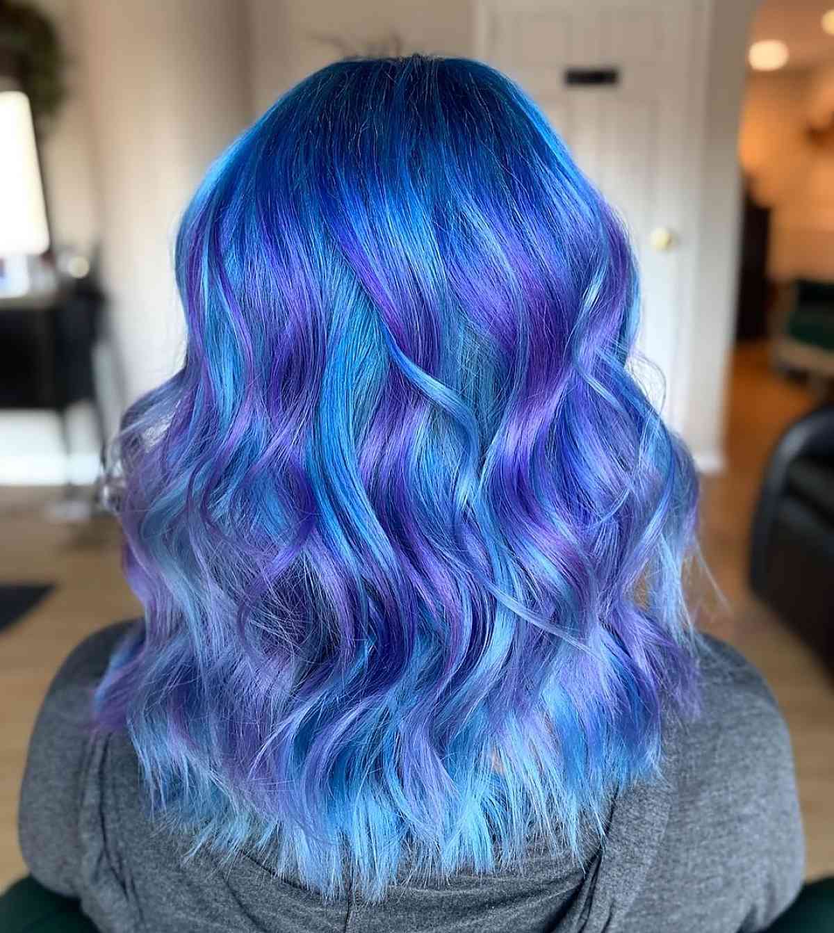 electric blue and purple