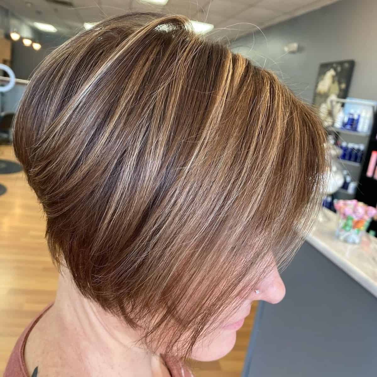 Flattering Jaw-Length Bob Haircut for Old Ladies