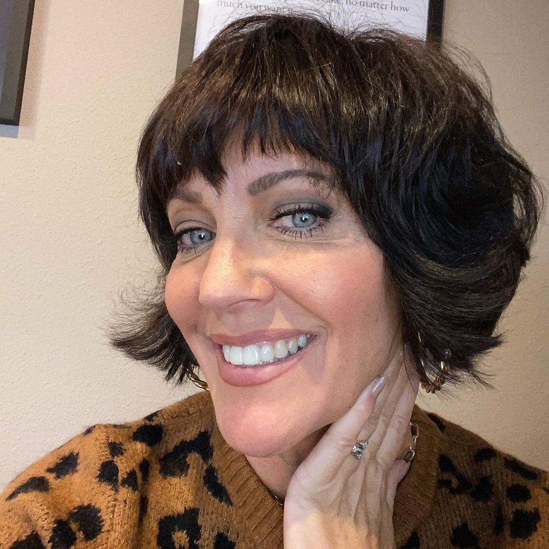 French bob with bangs for older women