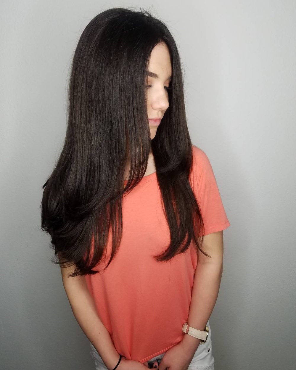 Long Hair with Layers on Oval Face Shape