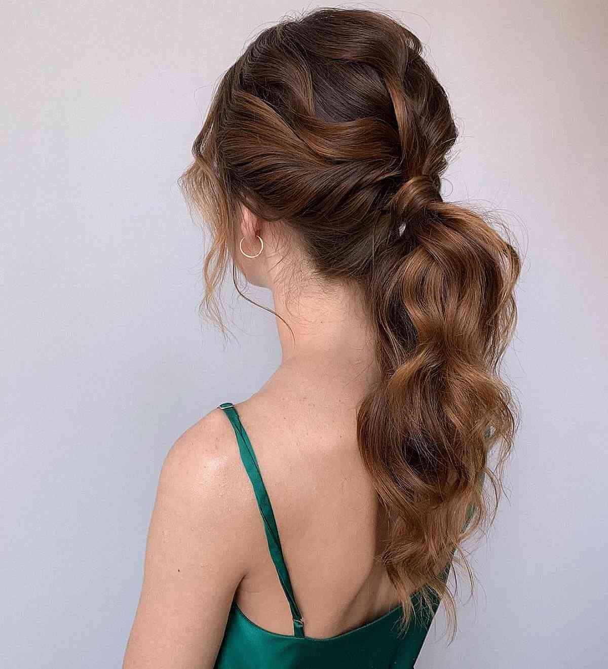 Gorgeous Low Wrapped Ponytail for Long Hair