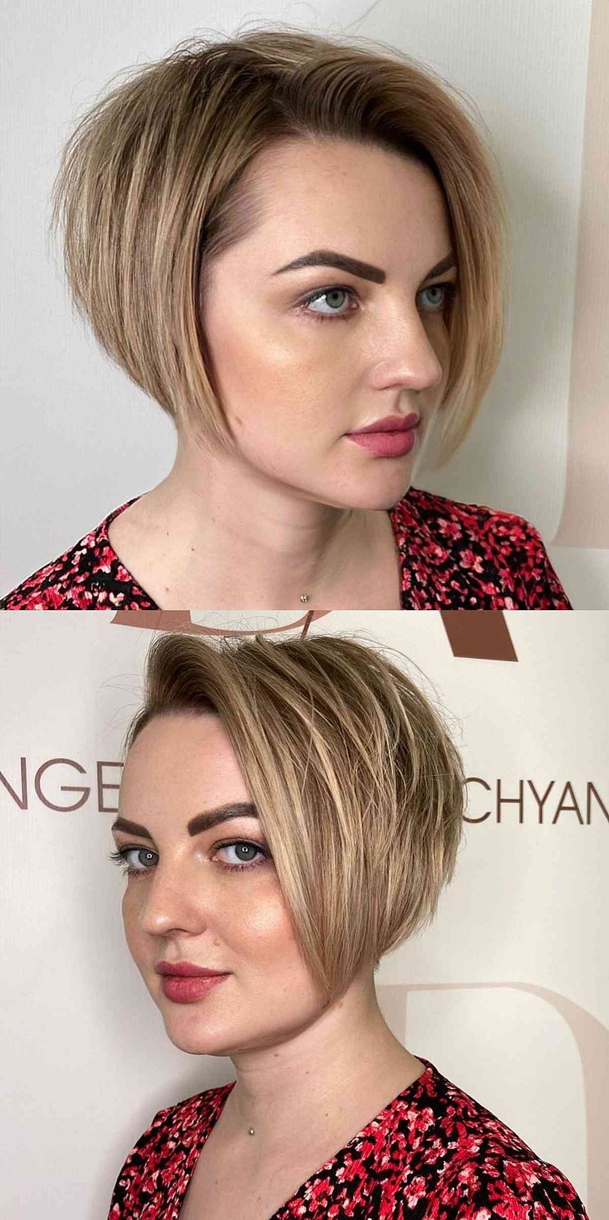 Gorgeous Stacked and Angled Undercut Bob Style