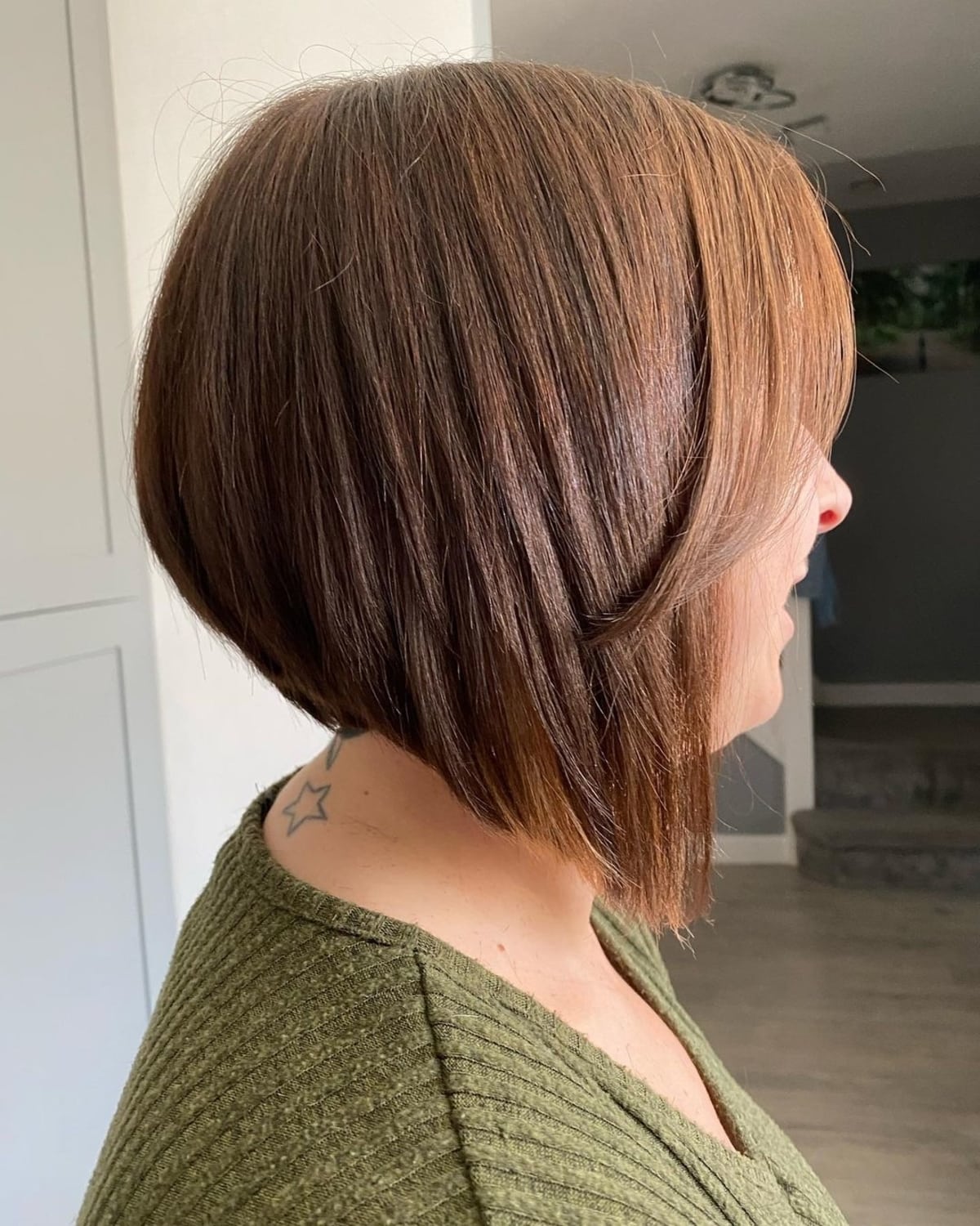 Graduated bob with side bangs
