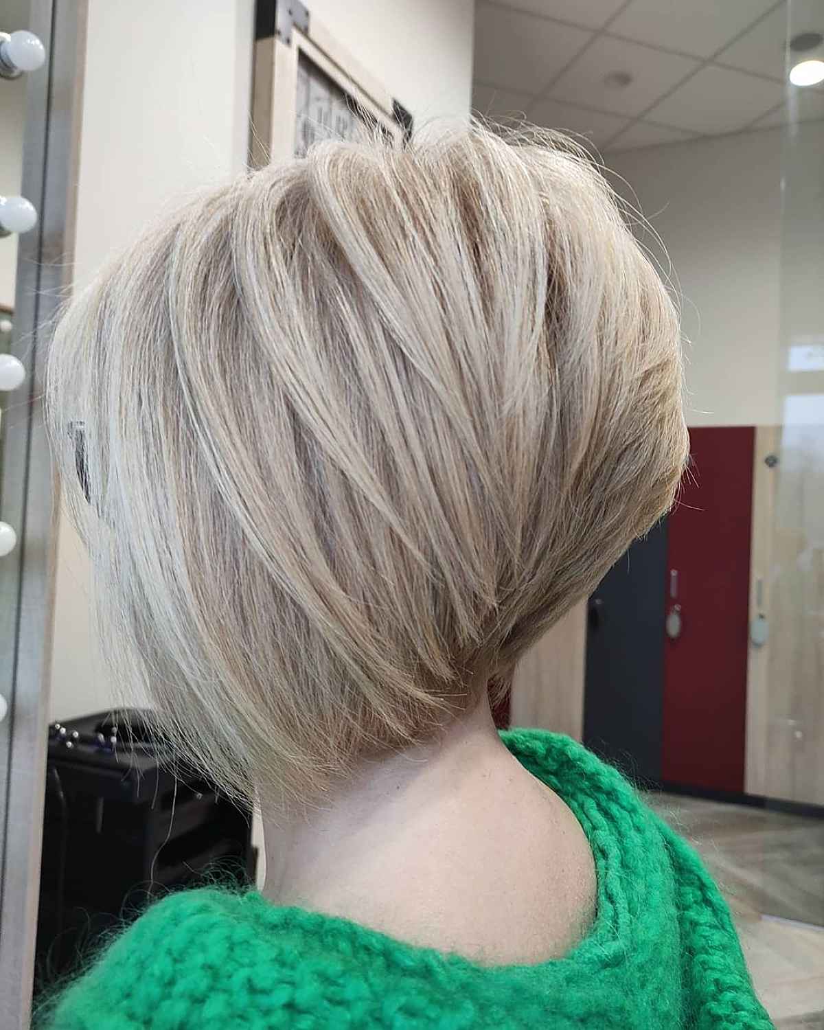High Stacked Layers on Short Blonde Hair
