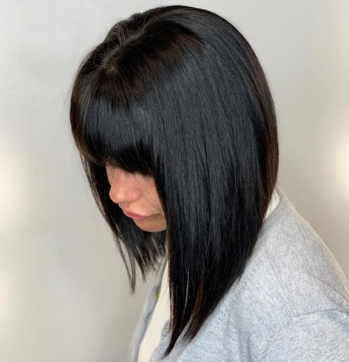 Inverted Lob with Bangs