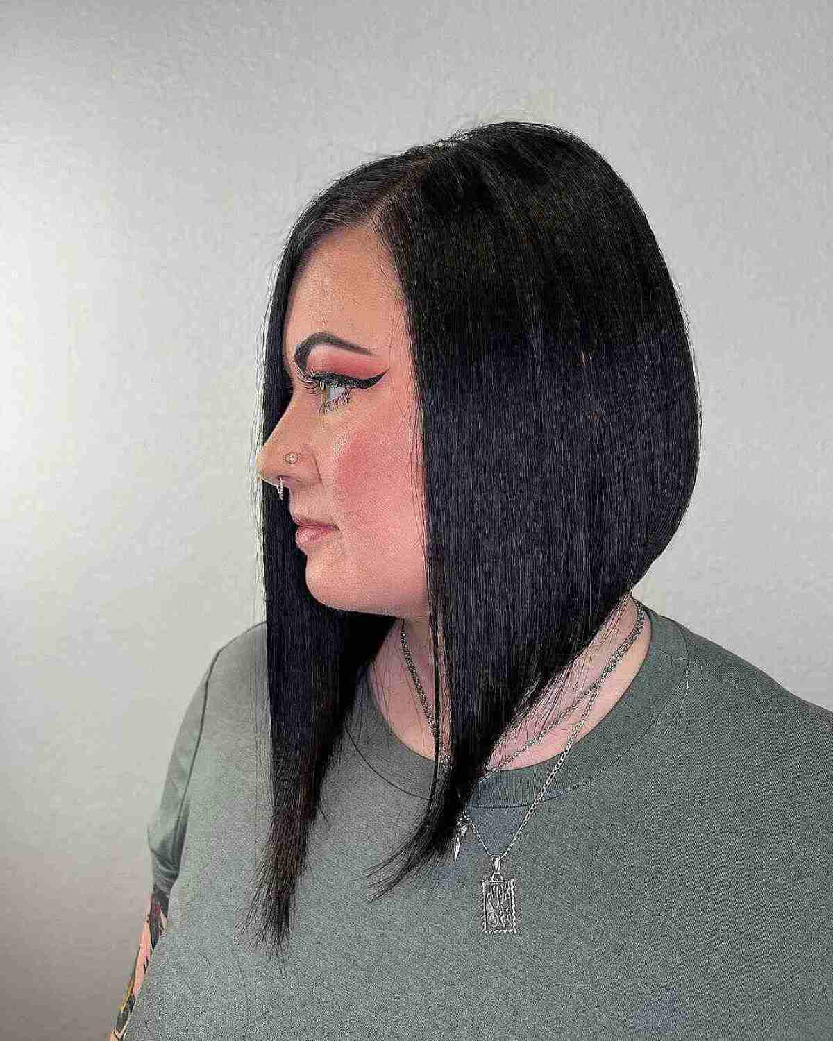 Long A-Line Bob with a Side Part