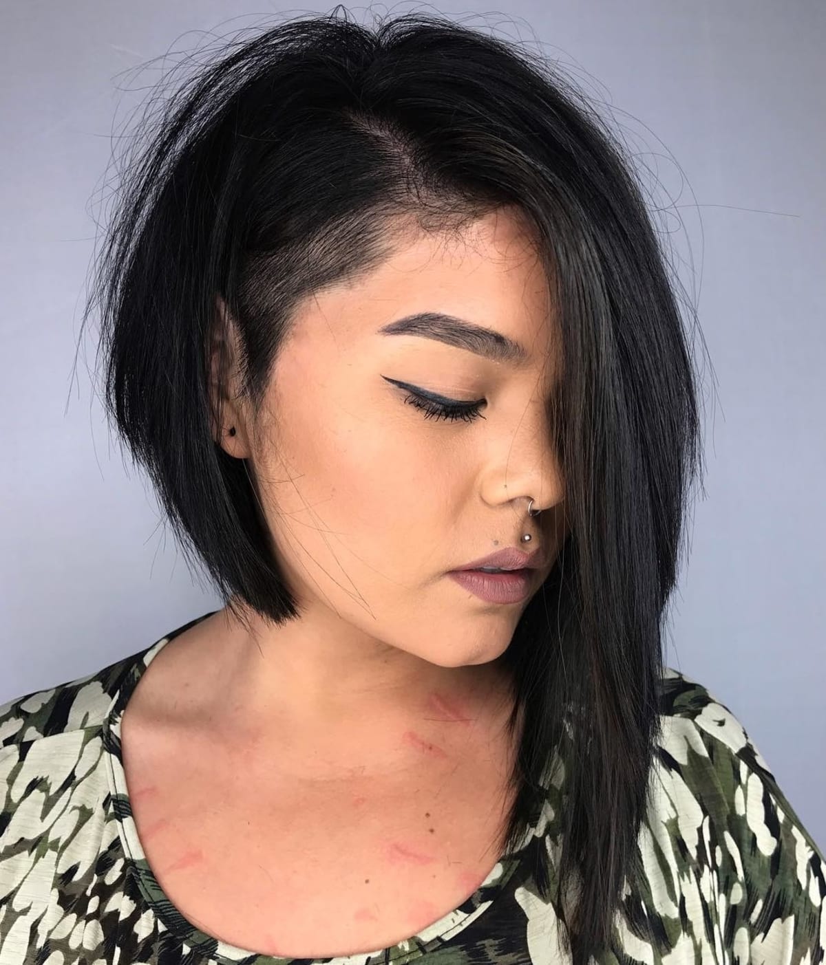 Long Asymmetrical Bob with a Shaved Side