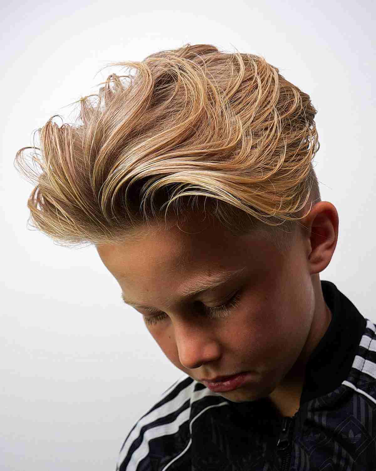 Long Blonde Flowing Hair on Top for Younger Boys