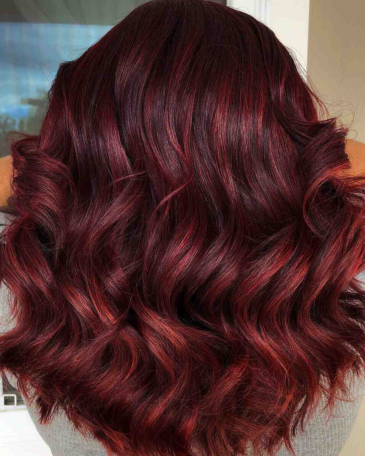 Feminine Merlot Red Hair Color