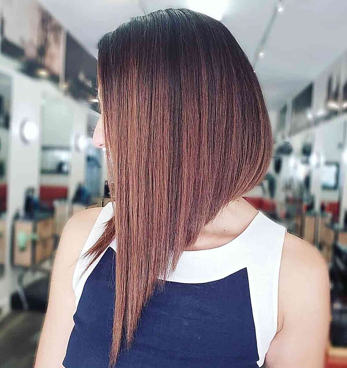 Precision-Cut A-Line Lob for women with fine hair