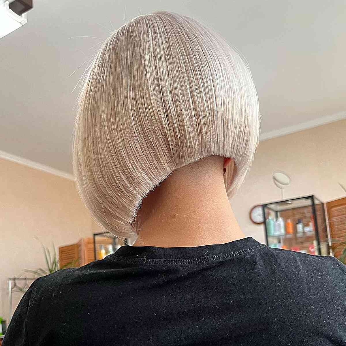 Precision stacked bob with an undercut