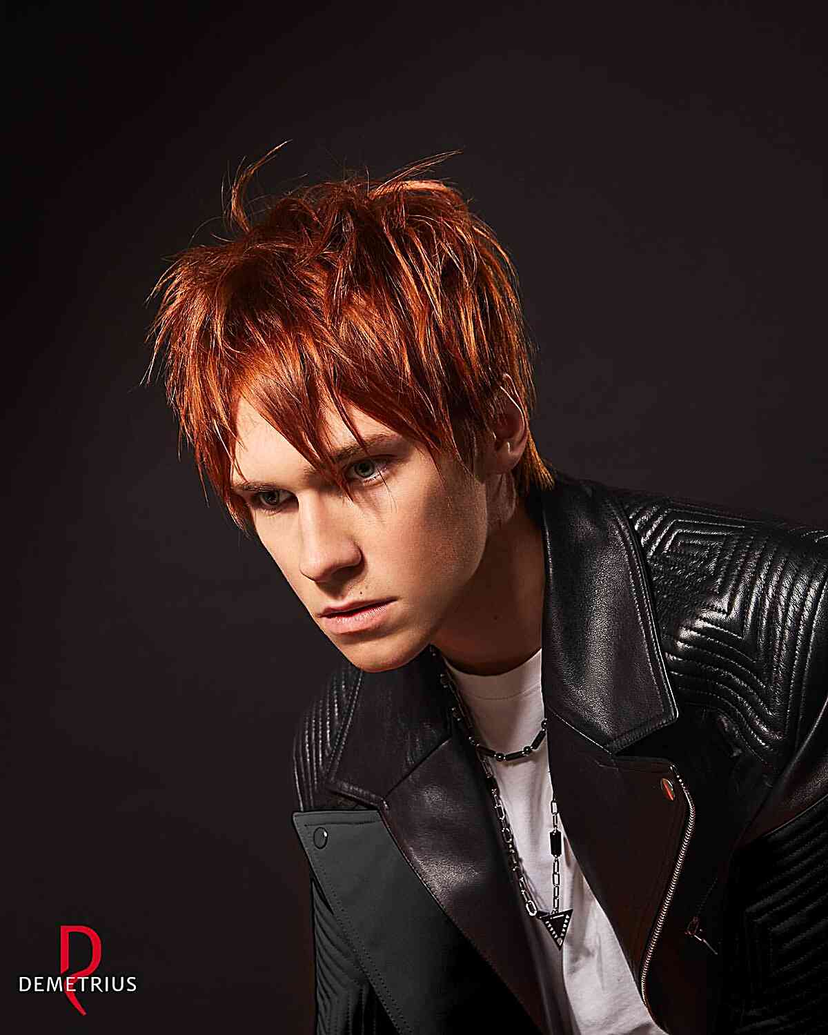 Red hair color for a young man