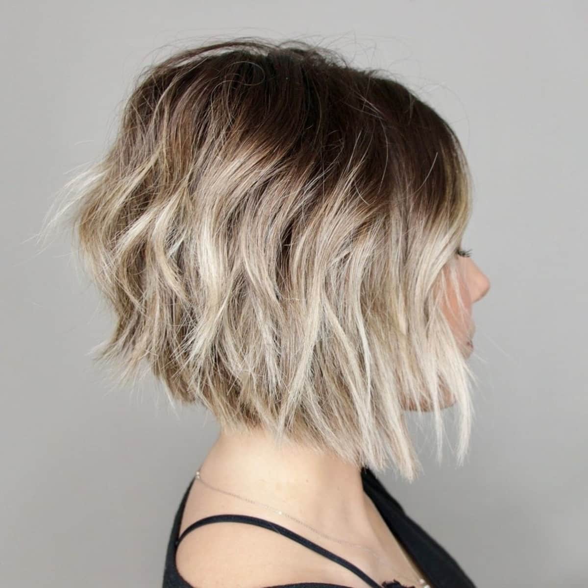 Sassy stacked bob on ombre hair