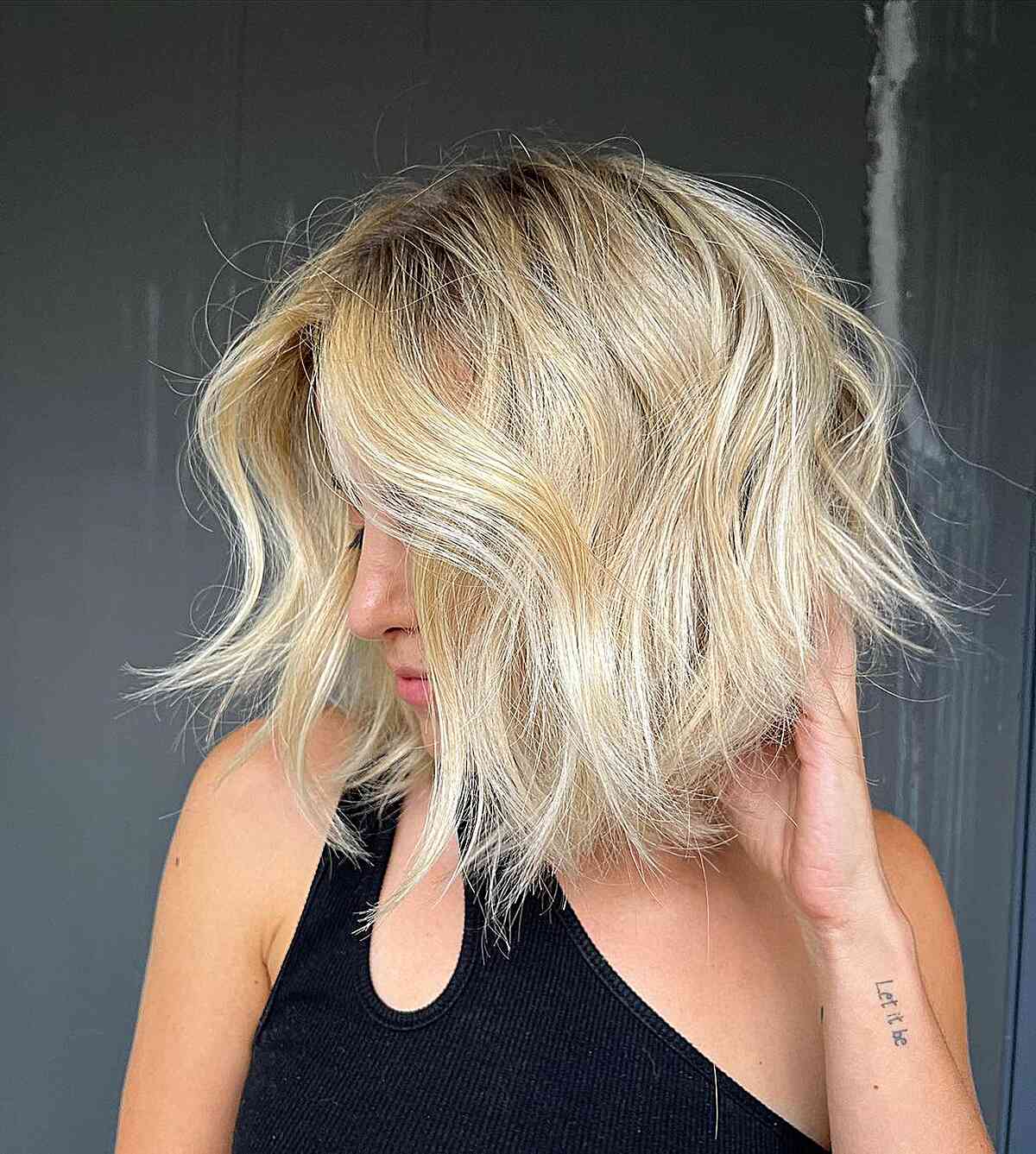 Short Choppy Hair with Messy Waves for Women with Thinner Hair