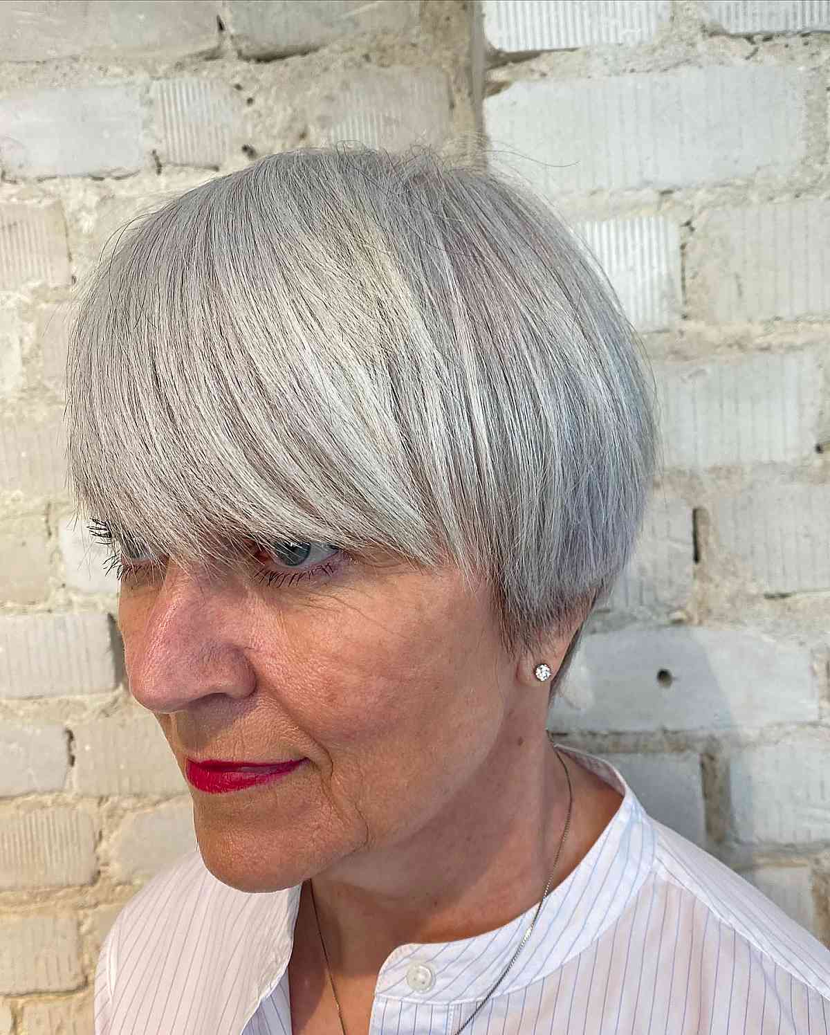 short white hair for older women