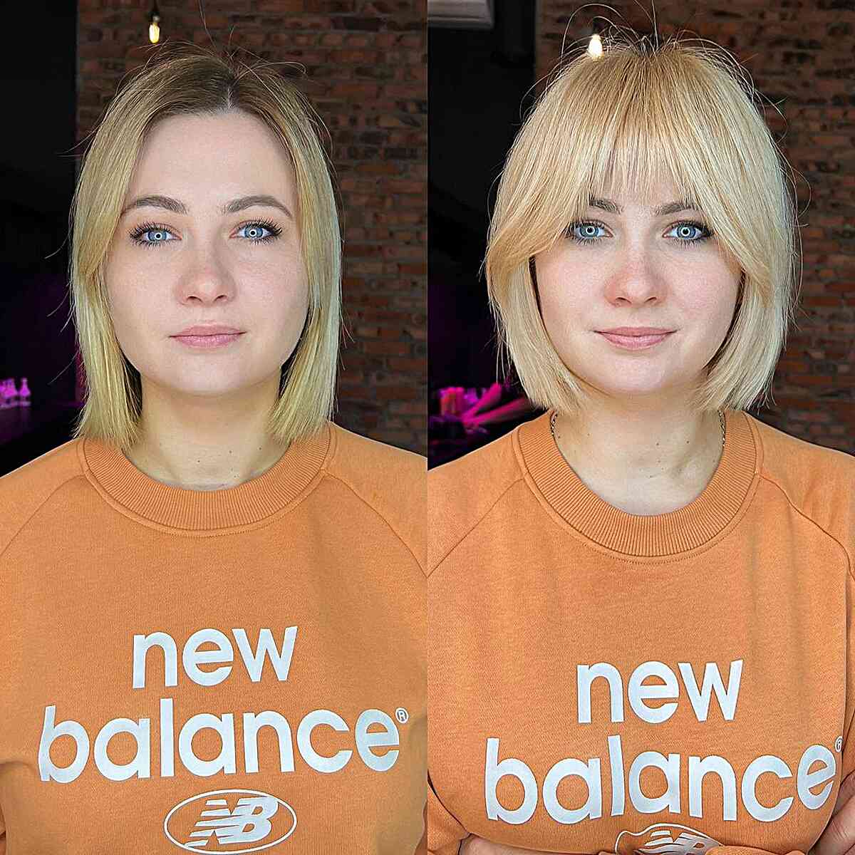 Soft Creamy Bob with Fringe for Fine Hair and ladies with a chic style