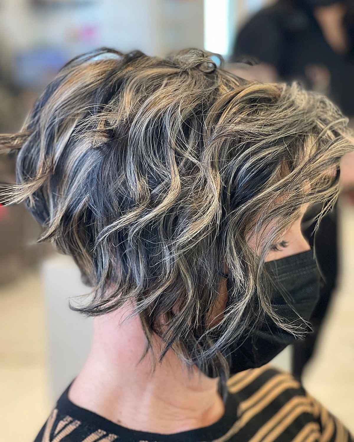 Stacked Bixie Cut for Wavy Hair