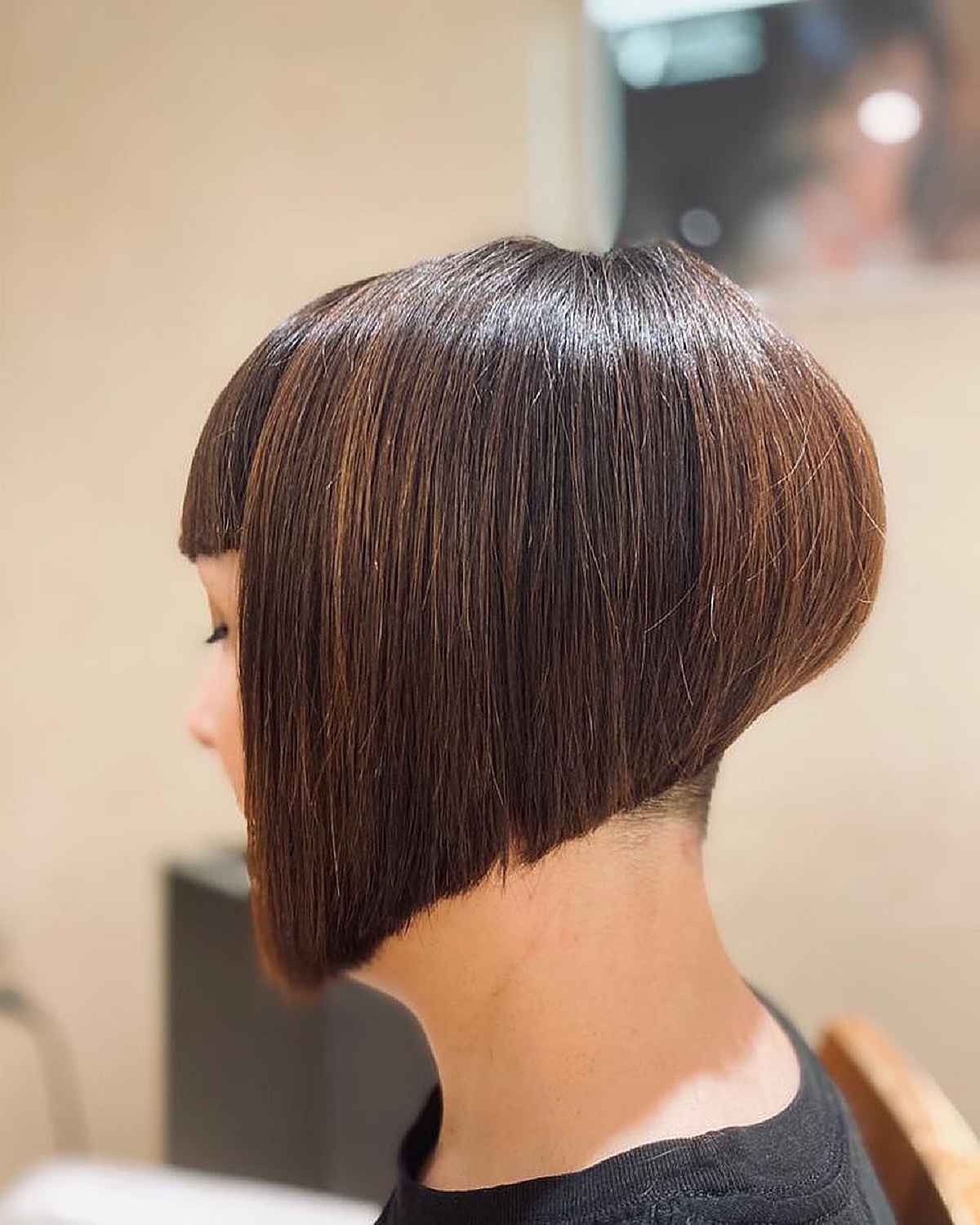 Stacked bob with an undercut