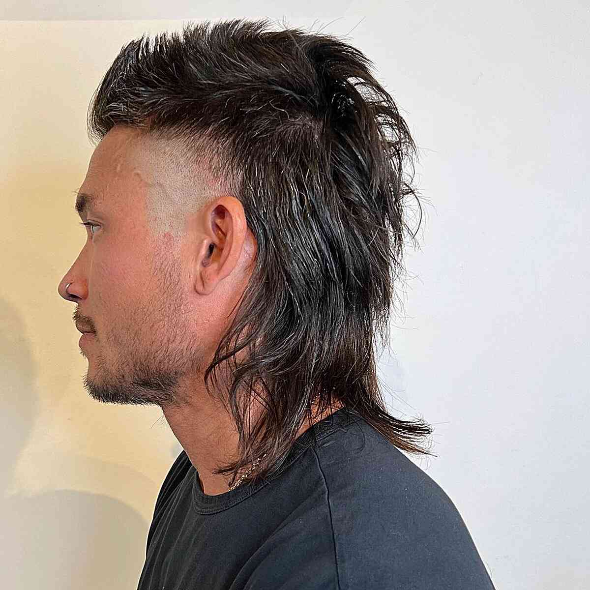 Mid-long Textured Mohawk Mullet on Gents