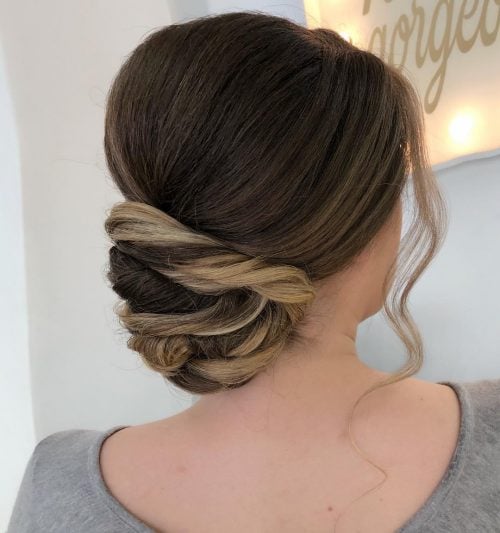 Picture of two-tones twists formal easy updo
