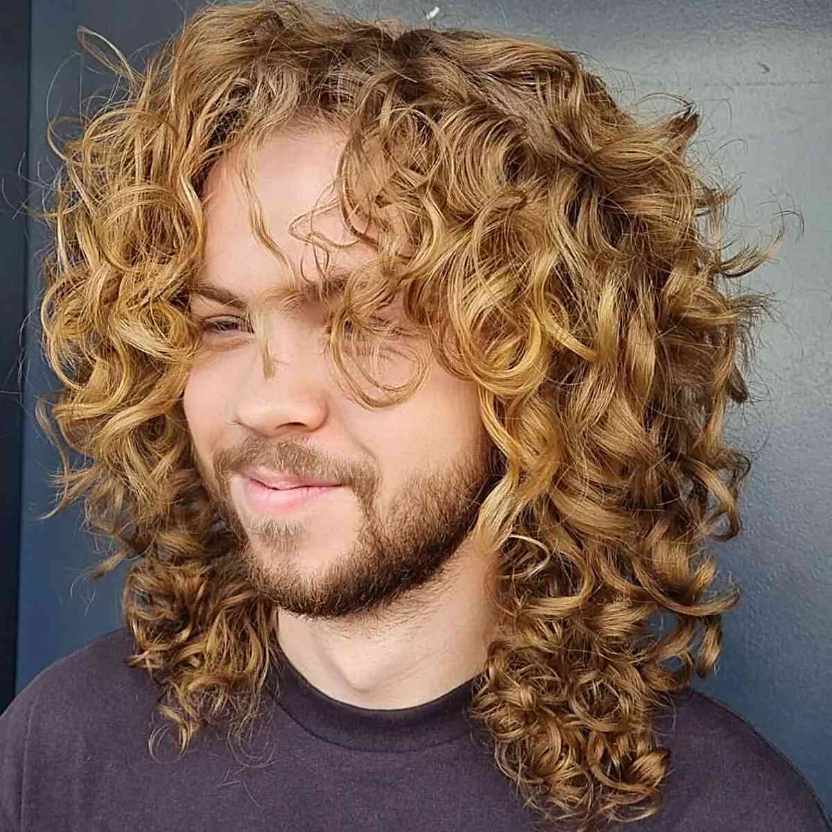 Wearable Naturally Long Curly Hair for Men