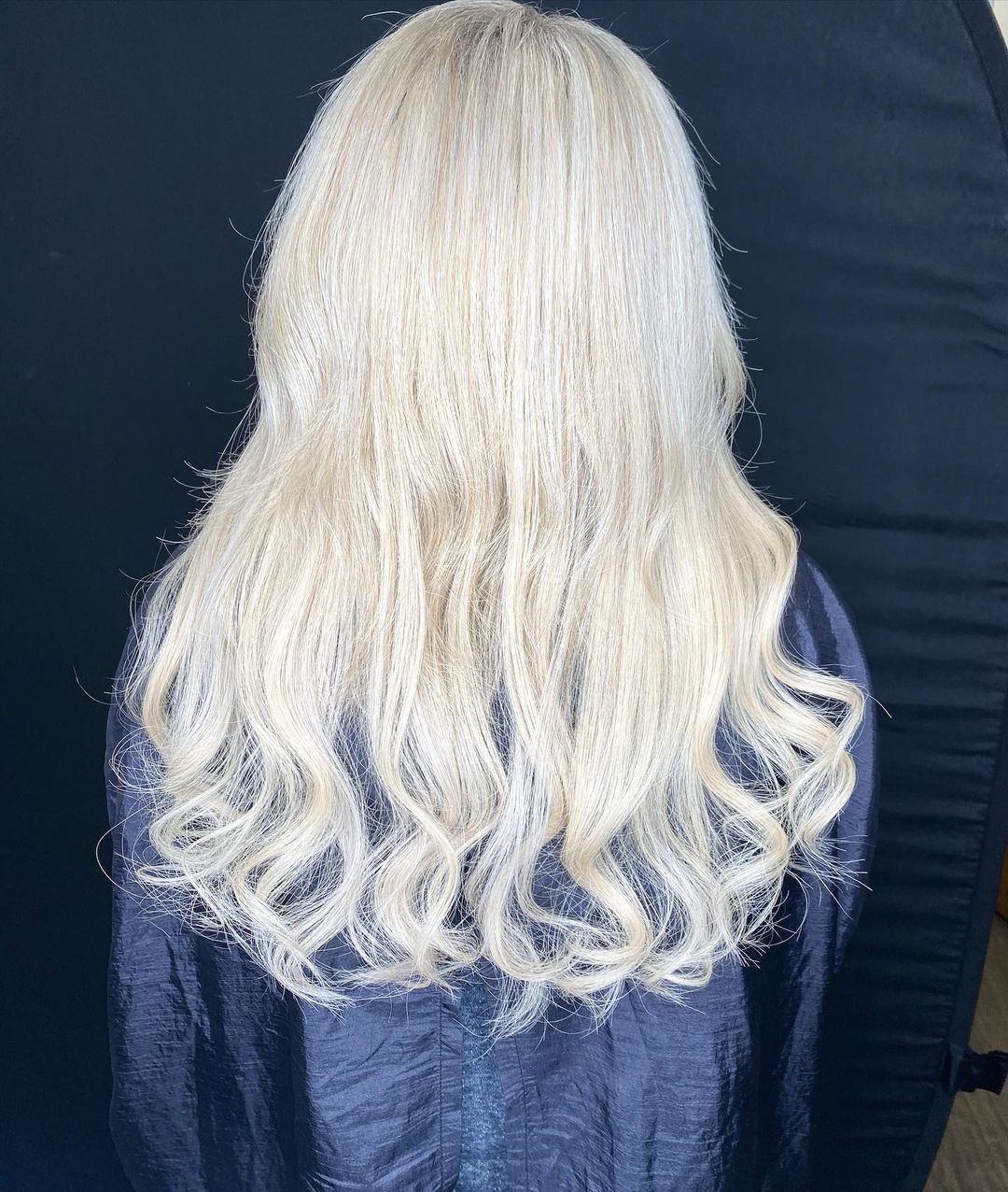 Yummy White buttery blonde hair color